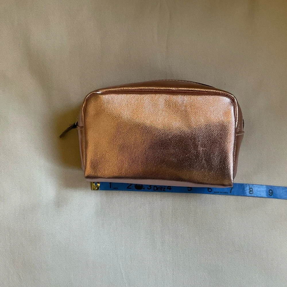 Shiny Light Pink Metallic Cosmetic Pouch Bag